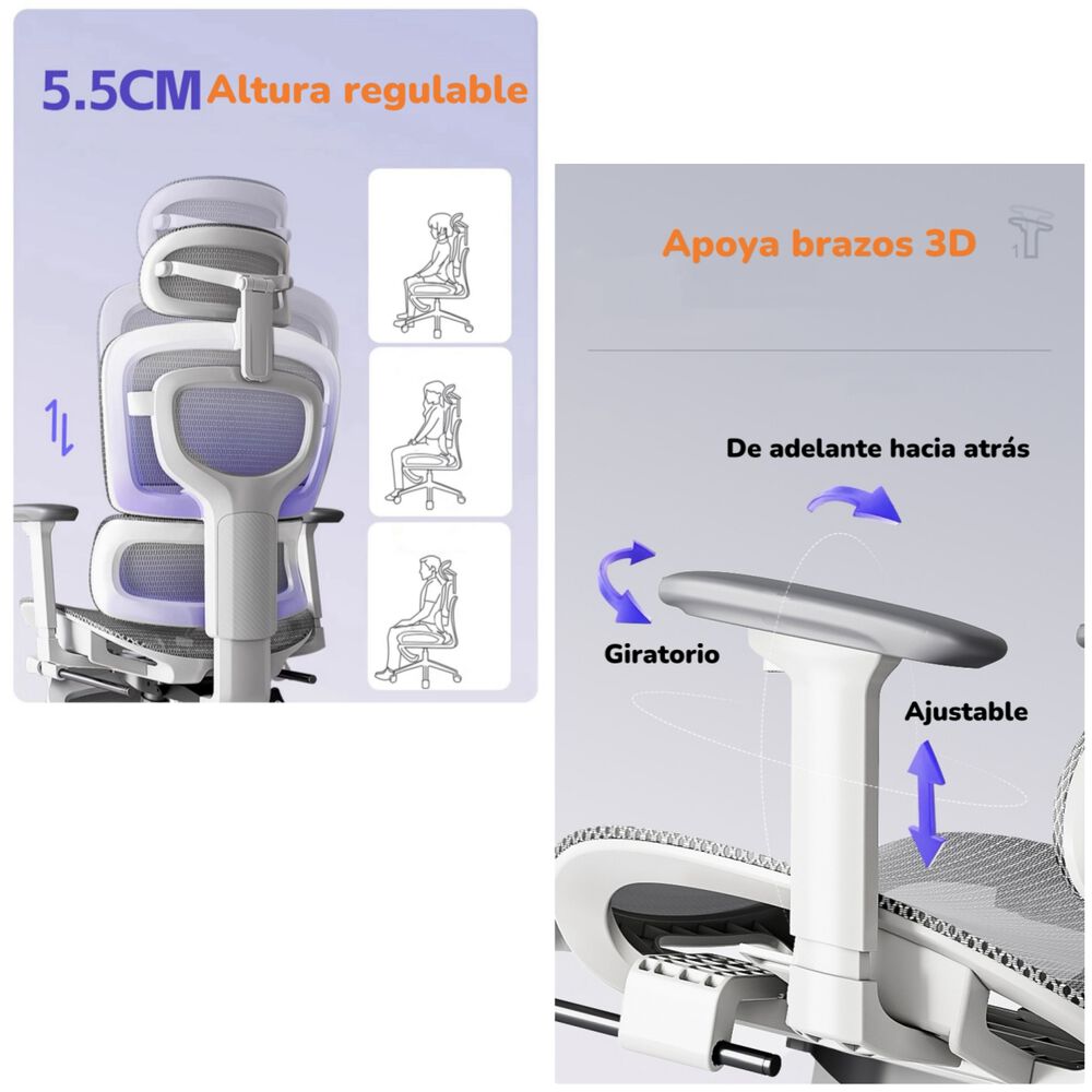 Silla De Escritorio Reclinable Reposapies Q9 By Lubabycas image number 6.0