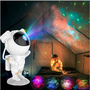 Proyector De Estrella Galaxia Astronautas Lampara De Noche Color De La Estructura Blanco