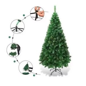 Árbol Navideño Verde 2.10 Metros Decoración Navideña