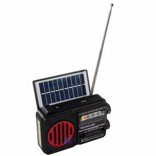 Radio Solar Bluetooth Am Fm Usb Linterna Led Colores - Ps