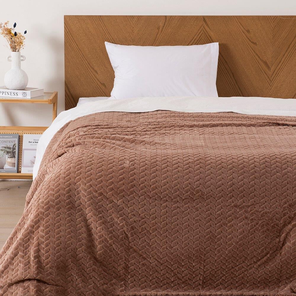Frazada Jqd Flannel Nevada 1.5 Plazas Nude image number 0.0