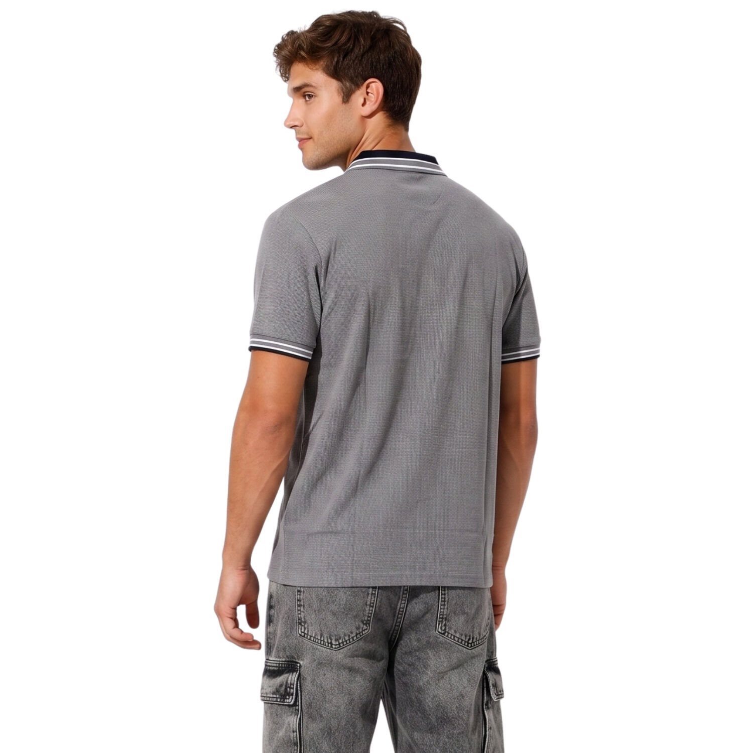 Polera Hombre Cuello Polo Con Cierre Slim Fit Milano image number 2.0