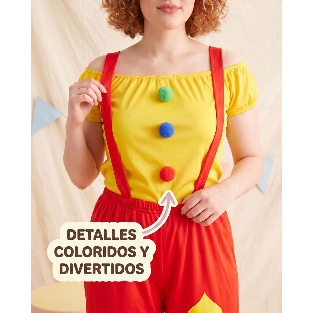 Disfraz Cosplay Payaso Buf&oacute;n Ni&ntilde;o Ni&ntilde;a Carnaval Adulto image number 50.0
