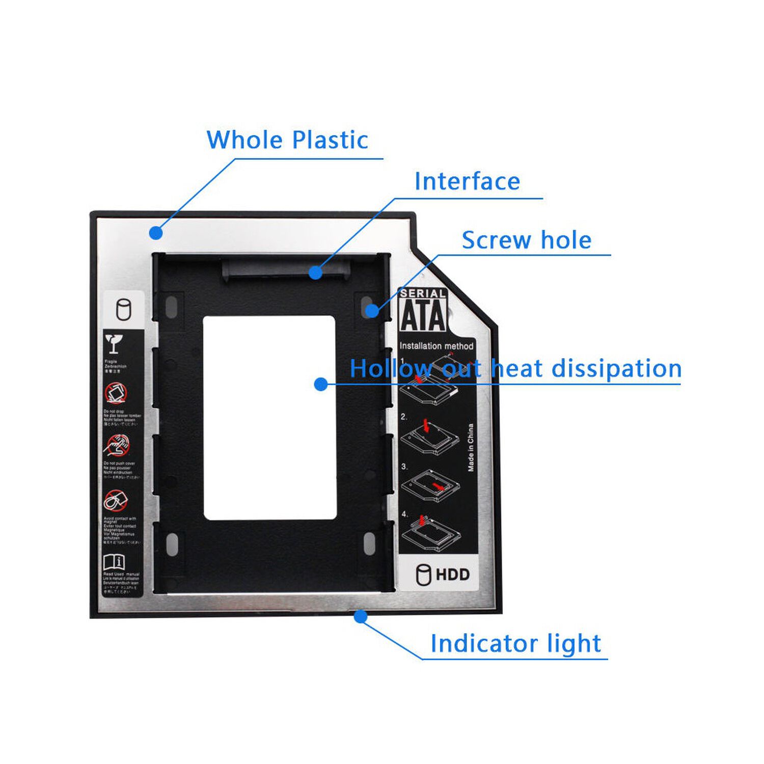 Caddy Para Disco Ssd O Hdd De 2.5" Sata / 9.5mm High Speed image number 5.0