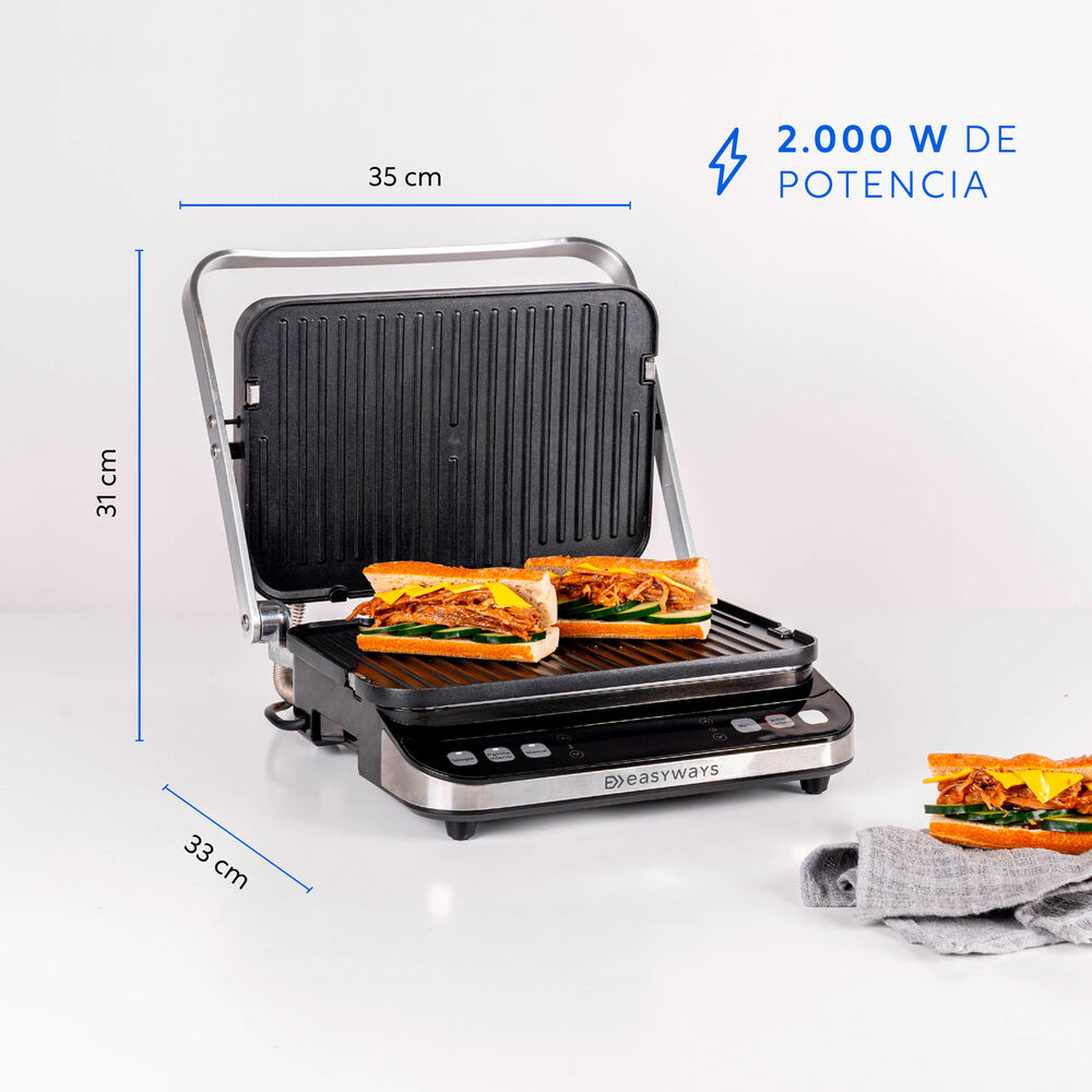 Plancha - Parrilla, Waffles, Sandwich , Panini Let's Grill 3 En 1 Easyways image number 5.0