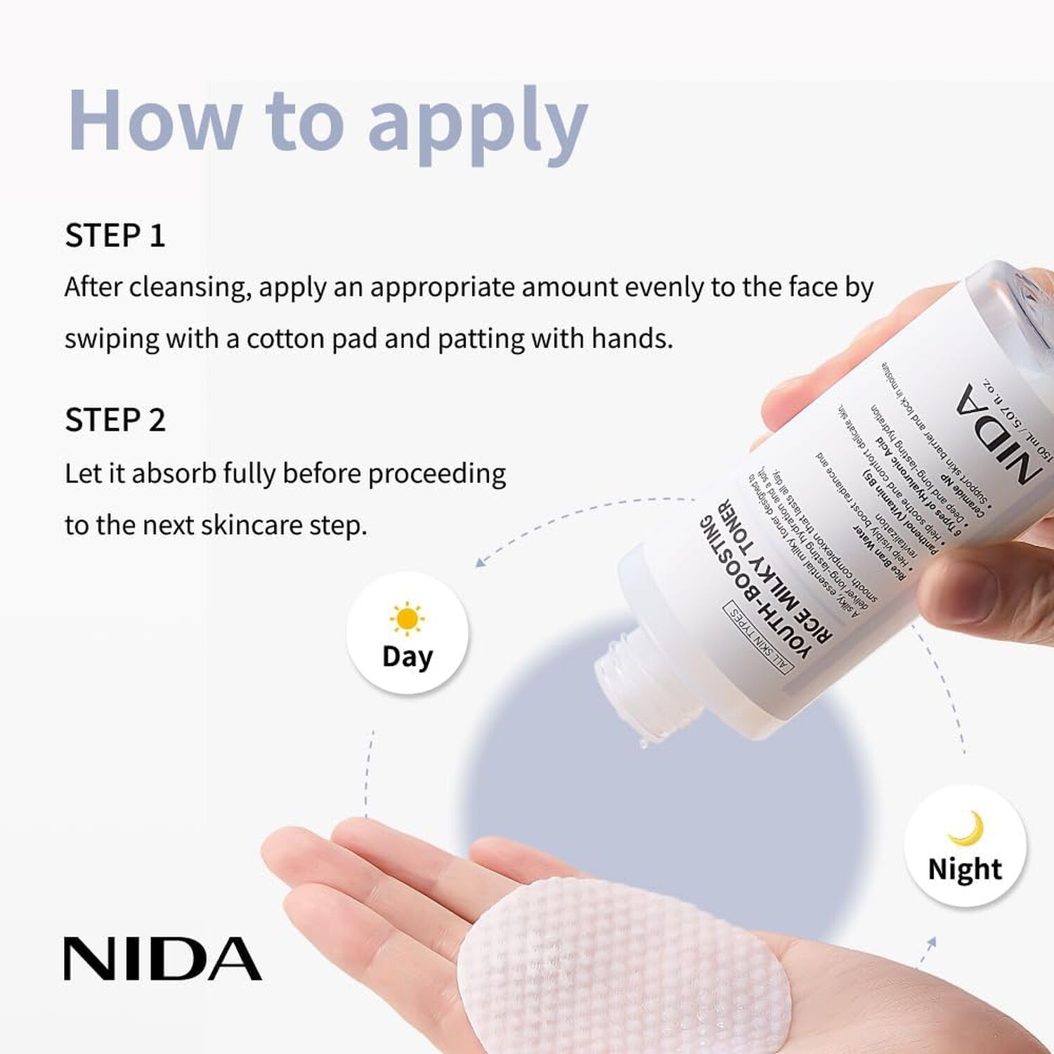 Youth-boosting Rice Milky Toner (nida) - 150ml T&oacute;nico Aclarante E Hidratante Con Extracto De Arroz Y Niacinamida image number 4.0