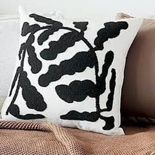 Set De 2 Cojines Bordados Negros - Ramas