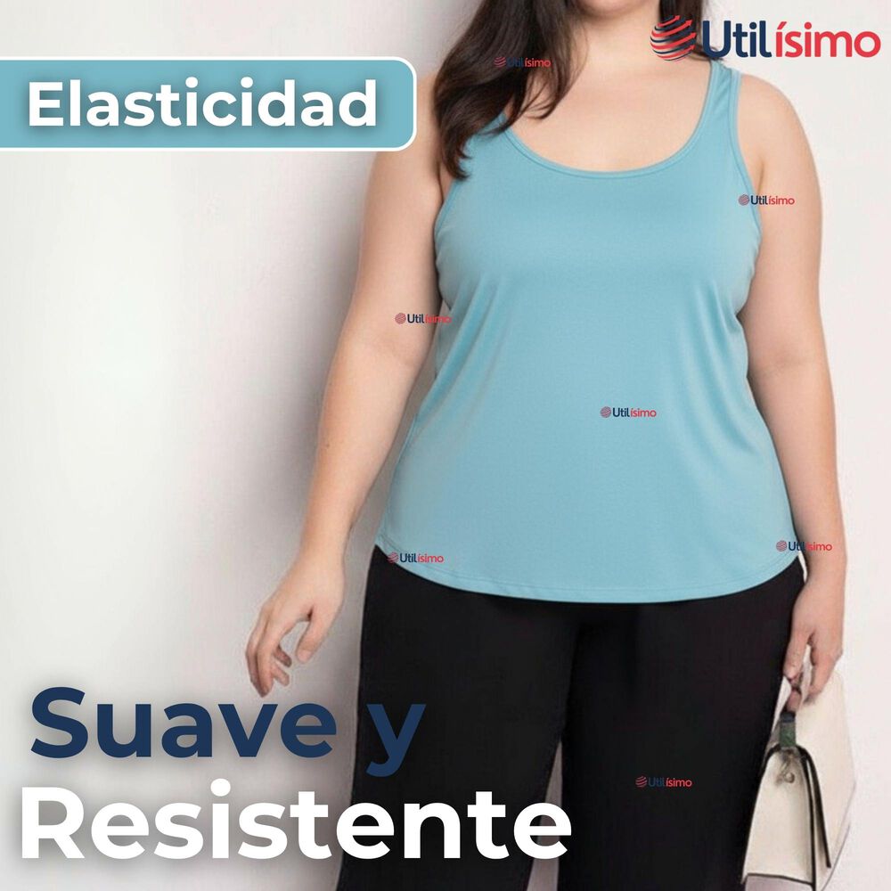 Polera Camiseta Sin Mangas Fibra De Bambú Básica Lisa Elástica Mujer Colores Surtidos image number 5.0