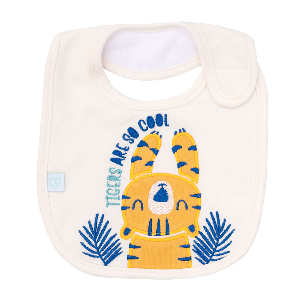 Set 2 Babero Algodón Impermeable Azul Tigre Niño image number 2.0