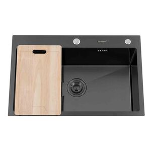 Lavaplatos Deluxe Sobre Cubierta Domsa Mds7046-black 70x46x22cm (incluye Accesorios)
