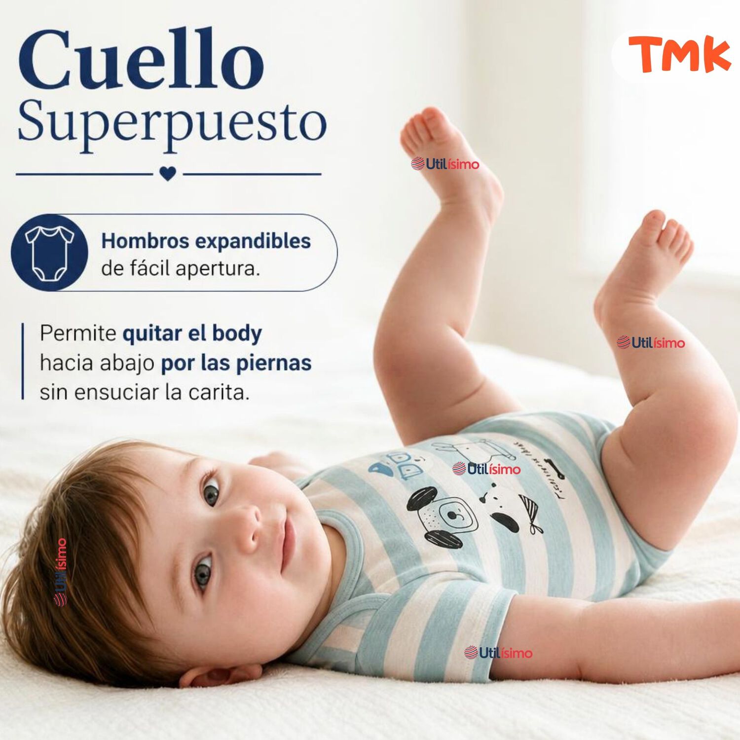 Pack 5 Bodys Manga Corta 100% Algod&oacute;n Tedmimak Ni&ntilde;o Playful Pups image number 7.0