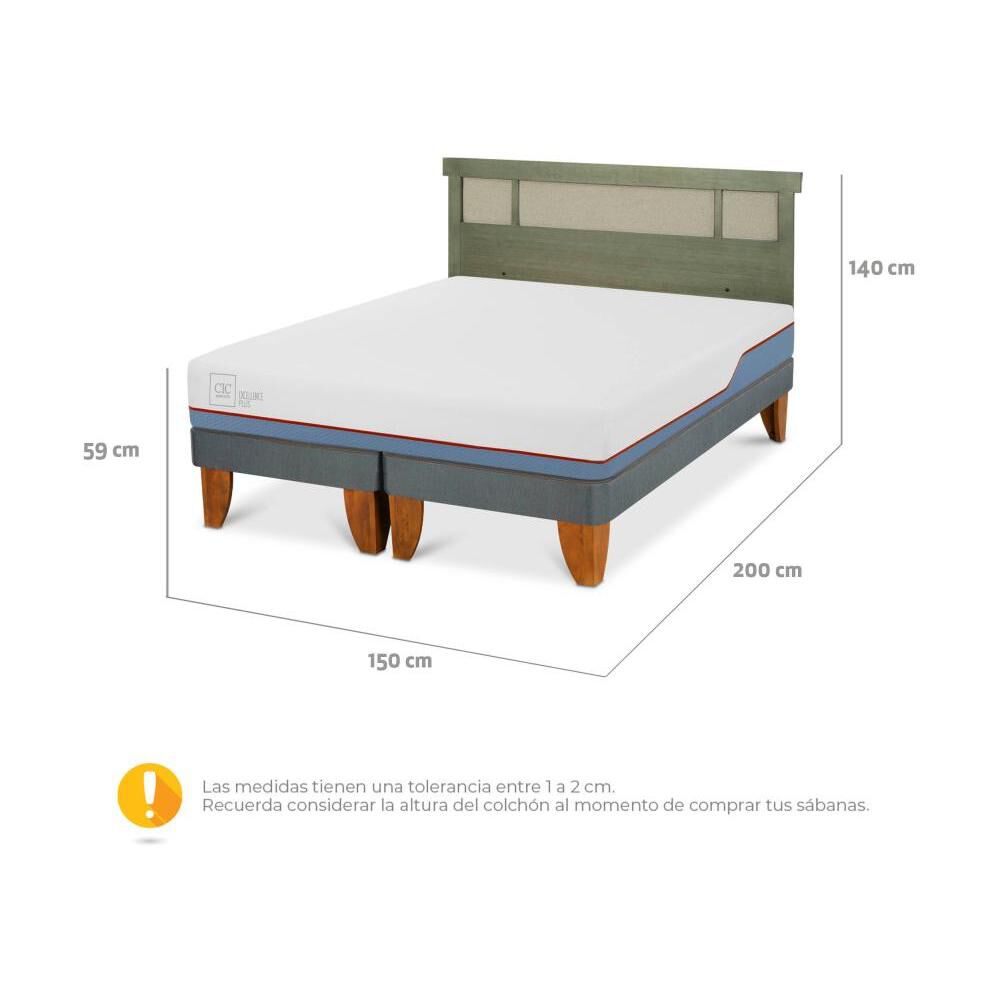 Cama Europea Cic Excellence Plus / 2 Plazas / Base Dividida + Respaldo image number 4.0