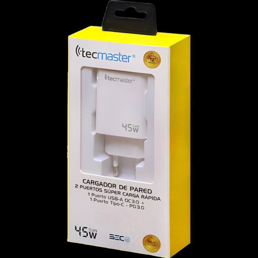 Cargador Pared 45w Gan Pd Type-c + Usb Tecmaster Sec 200540 image number 7.0