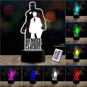 Lampara 3d Tony Stark Iron Man 16 Colores C Remoto Avengers