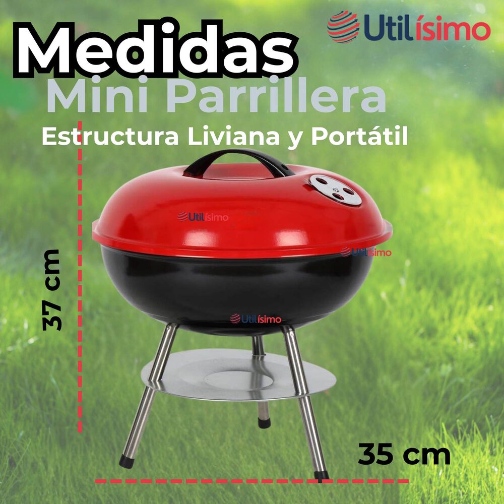 Mini Parrillera Portátil A Carbón Acero Inoxidable Camping Hogar image number 2.0