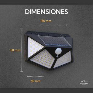 2 Aplique Triangular 100 Led Solar Contra Agua