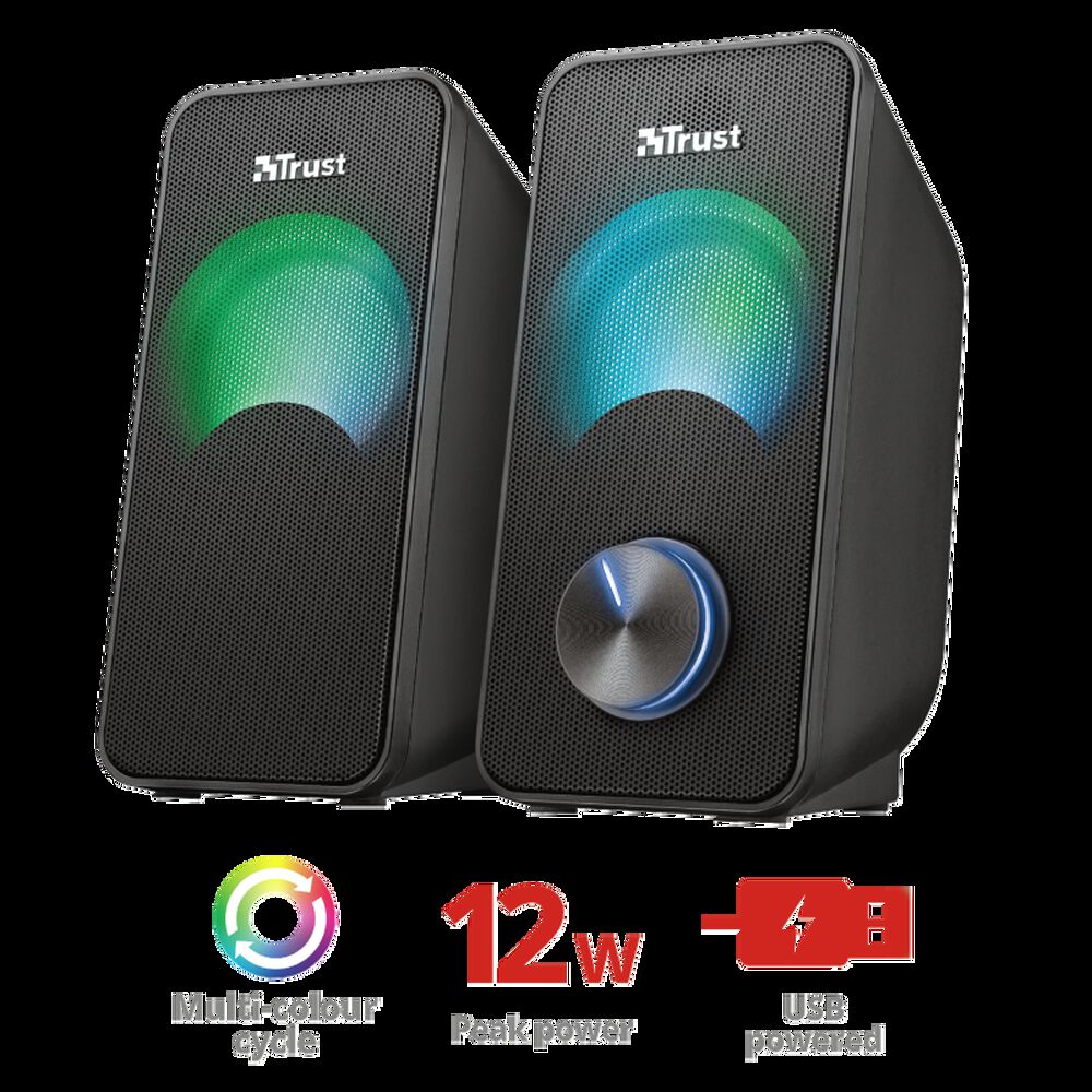 Parlantes Usb Con Luces Rgb De 12w De Escritorio Trust Arys image number 3.0