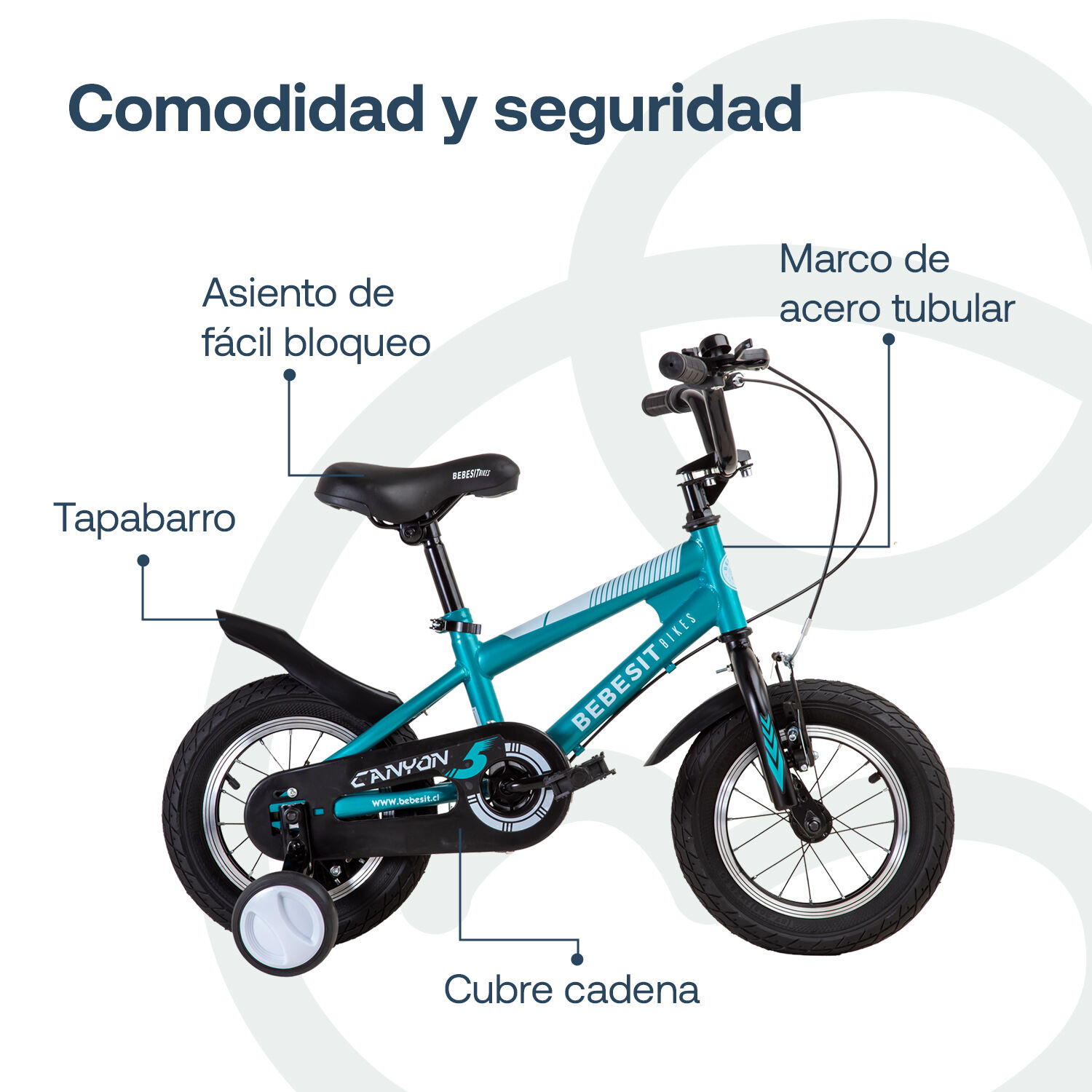 Bicicleta Canyon 12" Verde Cubre Cadena Ni&ntilde;os 4-10 A&ntilde;os image number 4.0