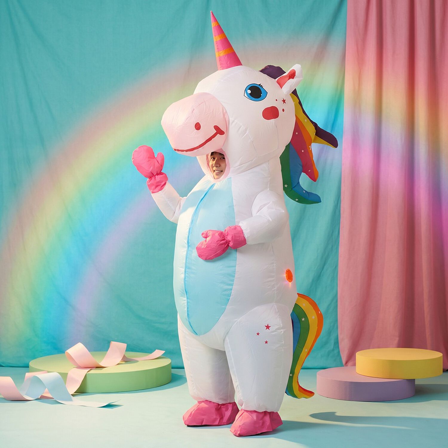 Disfraz Inflable Unicornio Adulto image number 0.0