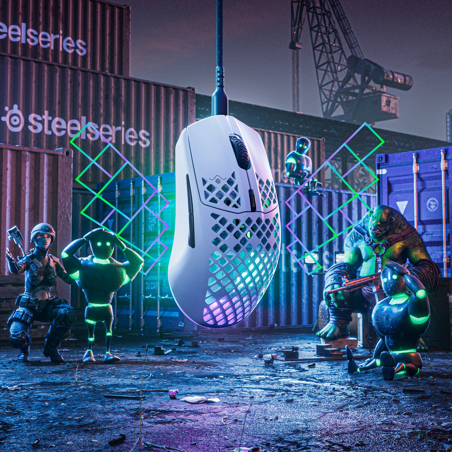 Mouse Gamer Steelseries Aerox 3 Snow Ultraligero Rgb 8500dpi image number 2.0