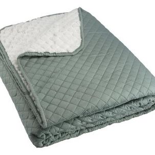 Quilt Andes Sherpa Liso Verde 2 Plazas