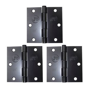 Pack 3 Bisagra Acero Odis 3,5&rdquo;&times;3,5&rdquo;&times;2,0mm - Negro