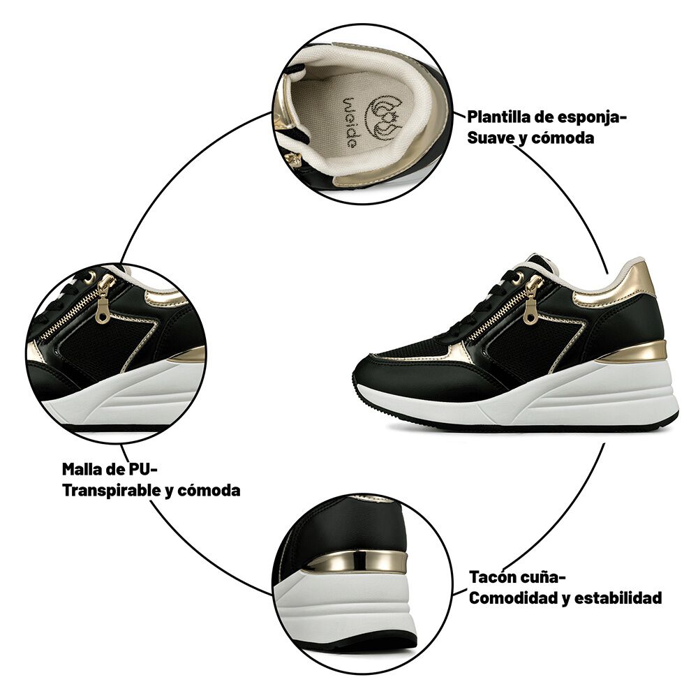 Zapatilla Deportiva Taco Cu&ntilde;a Malla Mujer Weide Jll60 image number 8.0