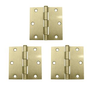 Pack 3 Bisagras Fierro Odis Con Rodamiento 3,5&rdquo;&times;3,5&rdquo;&times;2,2mm - Bronce