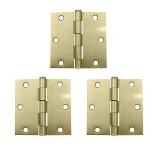 Pack 3 Bisagras Fierro Odis Con Rodamiento 3,5&rdquo;&times;3,5&rdquo;&times;2,2mm - Bronce