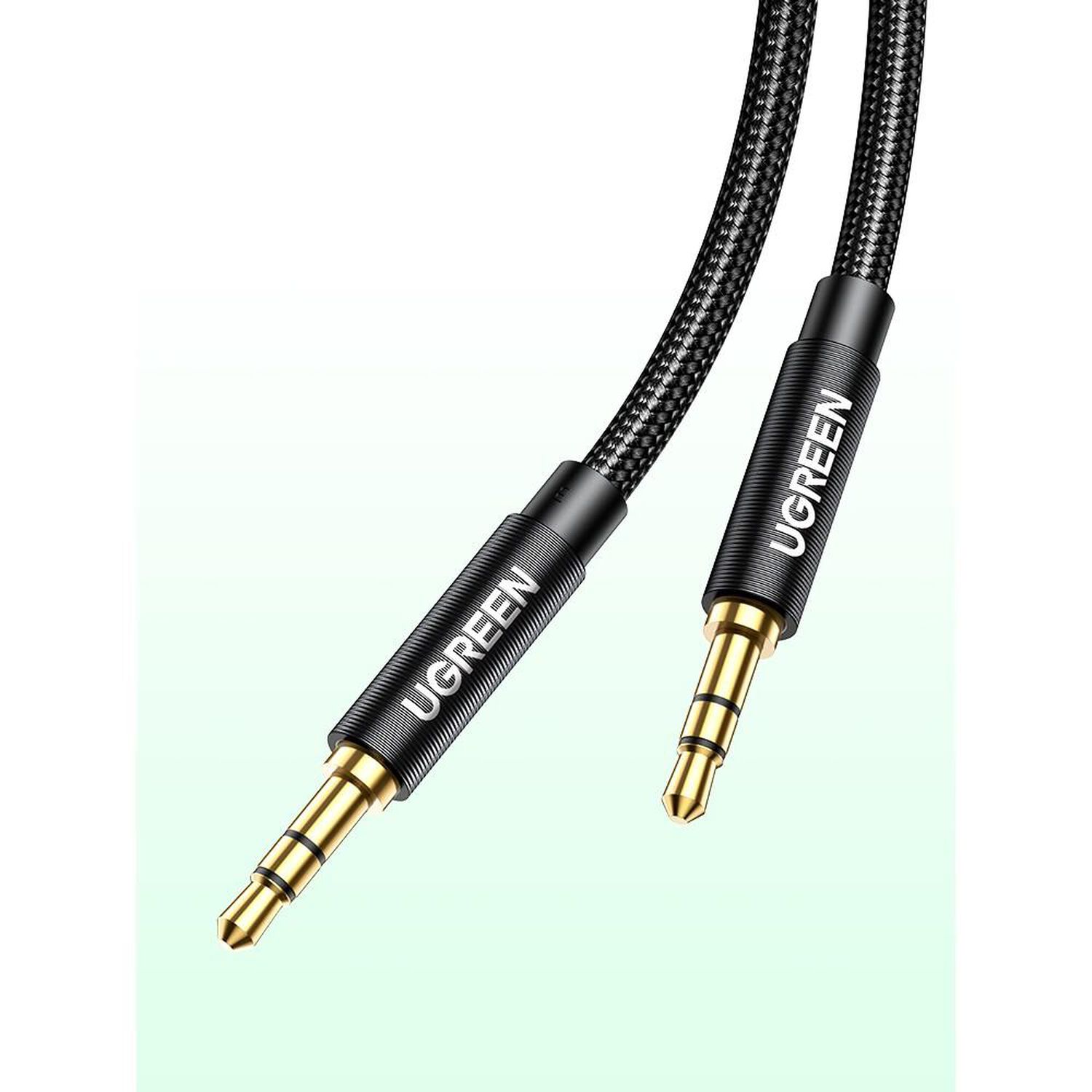 Cable Auxiliar 3.5mm M/m 2m Trenzado Negro Ugreen image number 0.0
