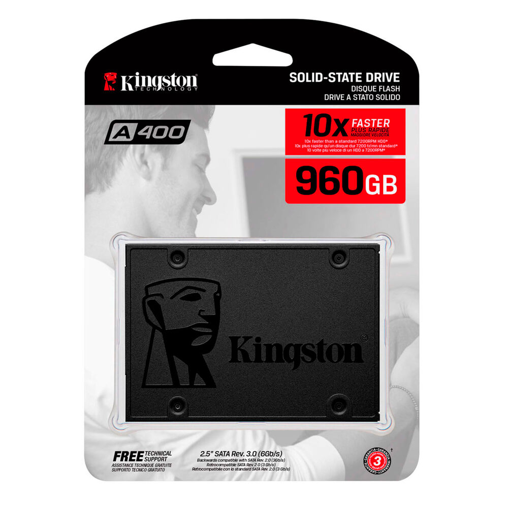 Disco Solido Ssd Interno Kingston A400 960gb 6gb/s 500mb/s image number 0.0