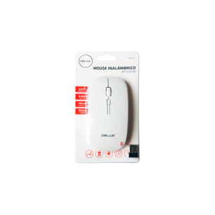 Mouse &Oacute;ptico Inal&aacute;mbrico Dise&ntilde;o Plano Color Blanco - Ps