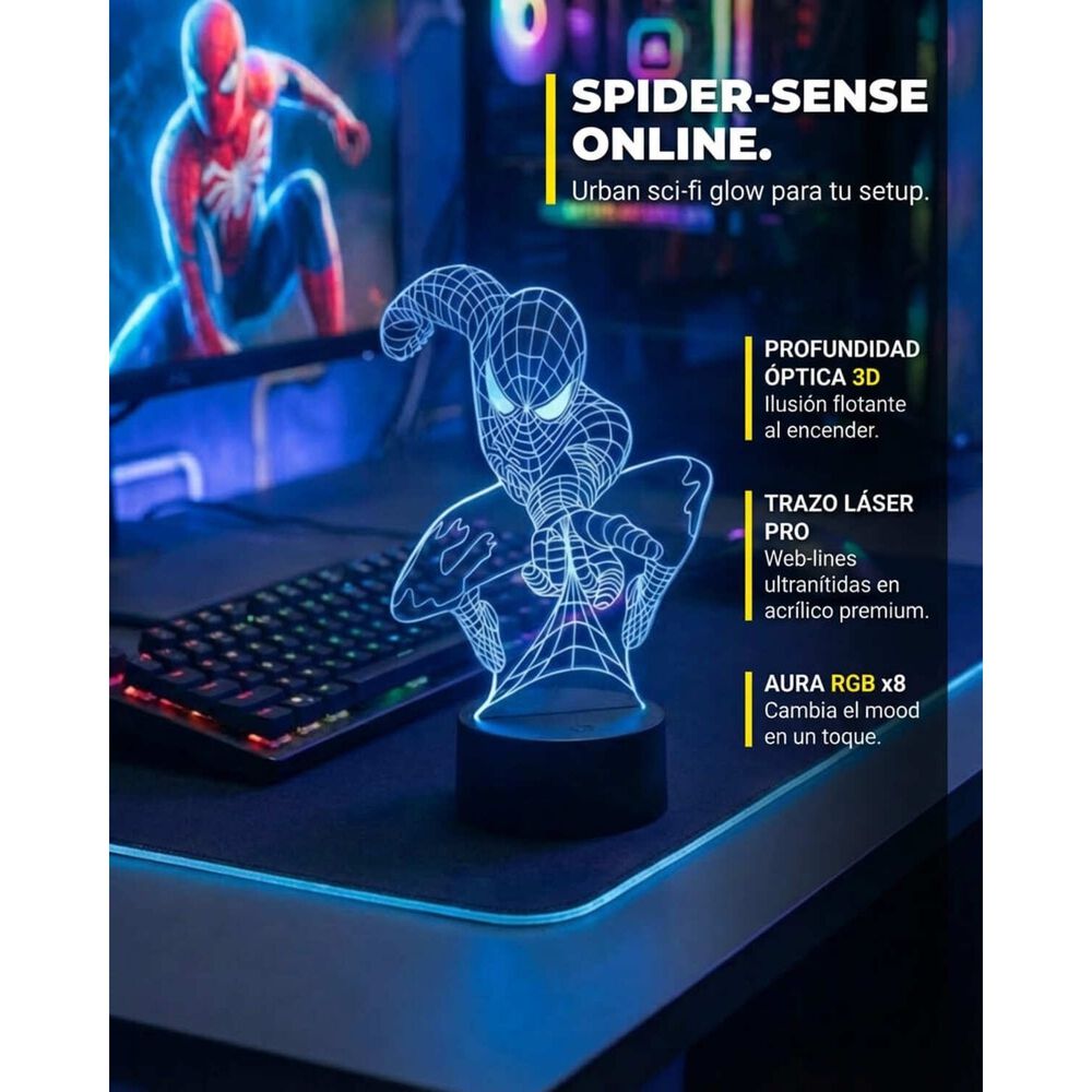 Lampara 3d Spiderman Avengers image number 2.0