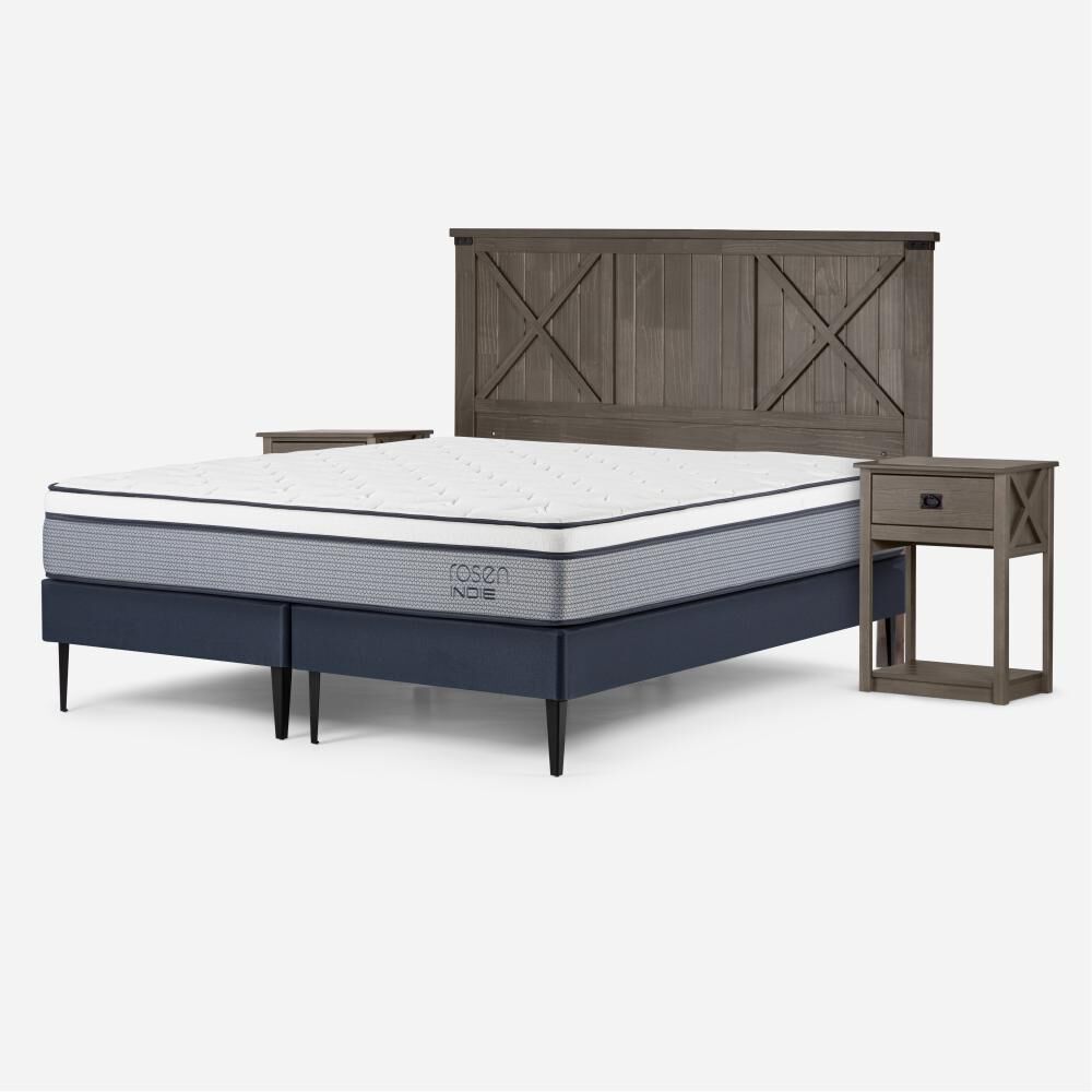 Cama Europea Rosen Indie / 2 Plazas / Base Dividida + Set de Maderas Ray image number 2.0