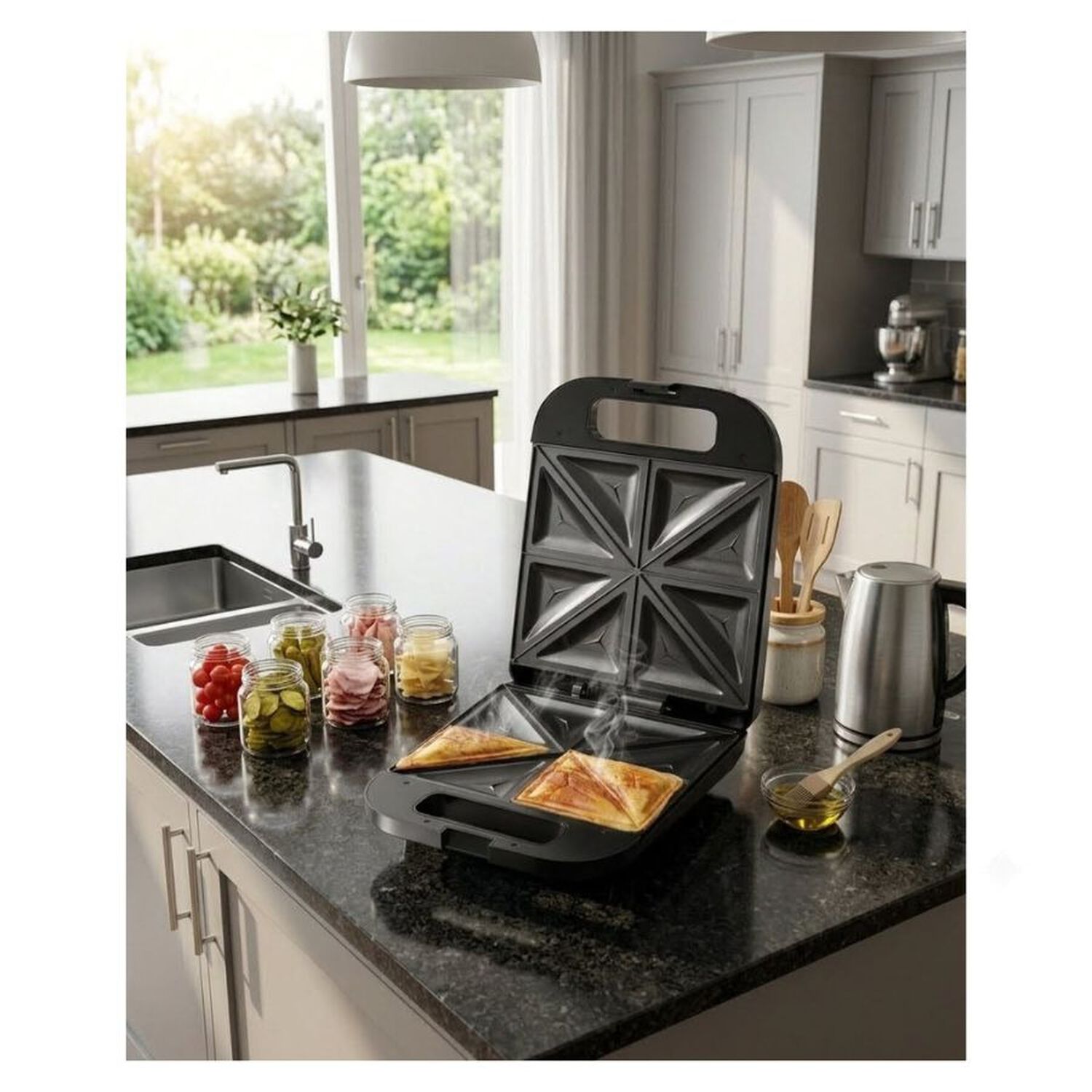 Sandwichera Tostadora Sokany 1400w Doble Placa Antiadherente 4 S&aacute;ndwiches image number 2.0