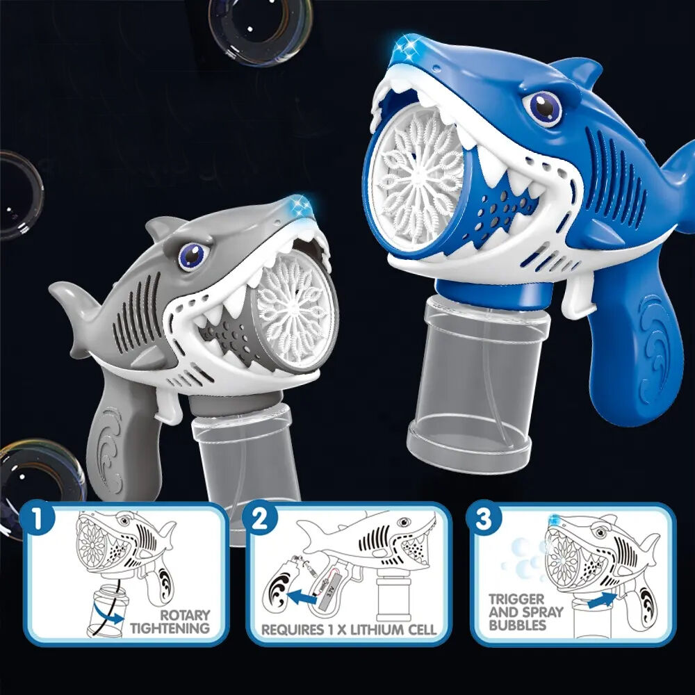 Pistola Lanza Burbujas Tiburon Luces Y Sonidos + Liquido image number 3.0