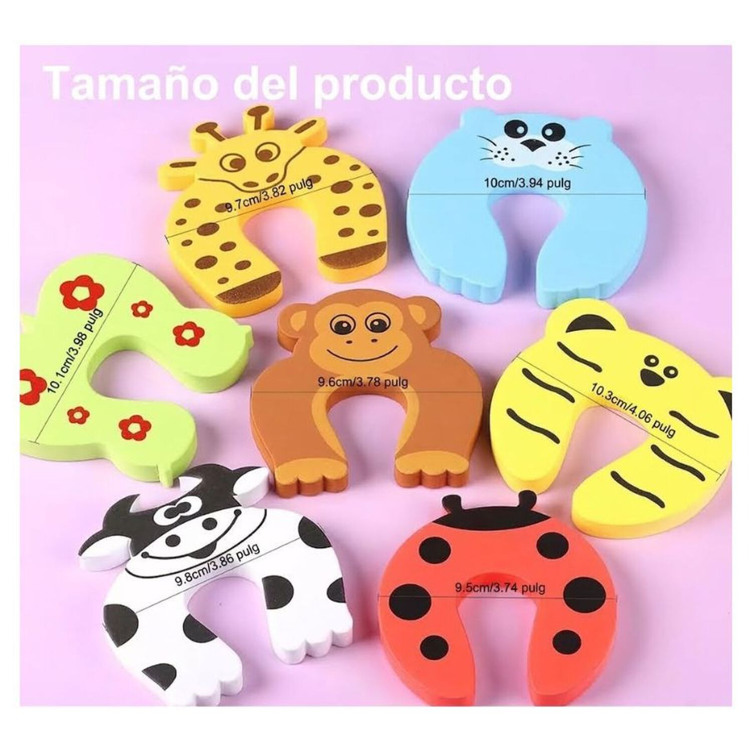 Pack 3 Topes Puerta Antigolpe Beb&eacute; Dise&ntilde;o Animales image number 2.0