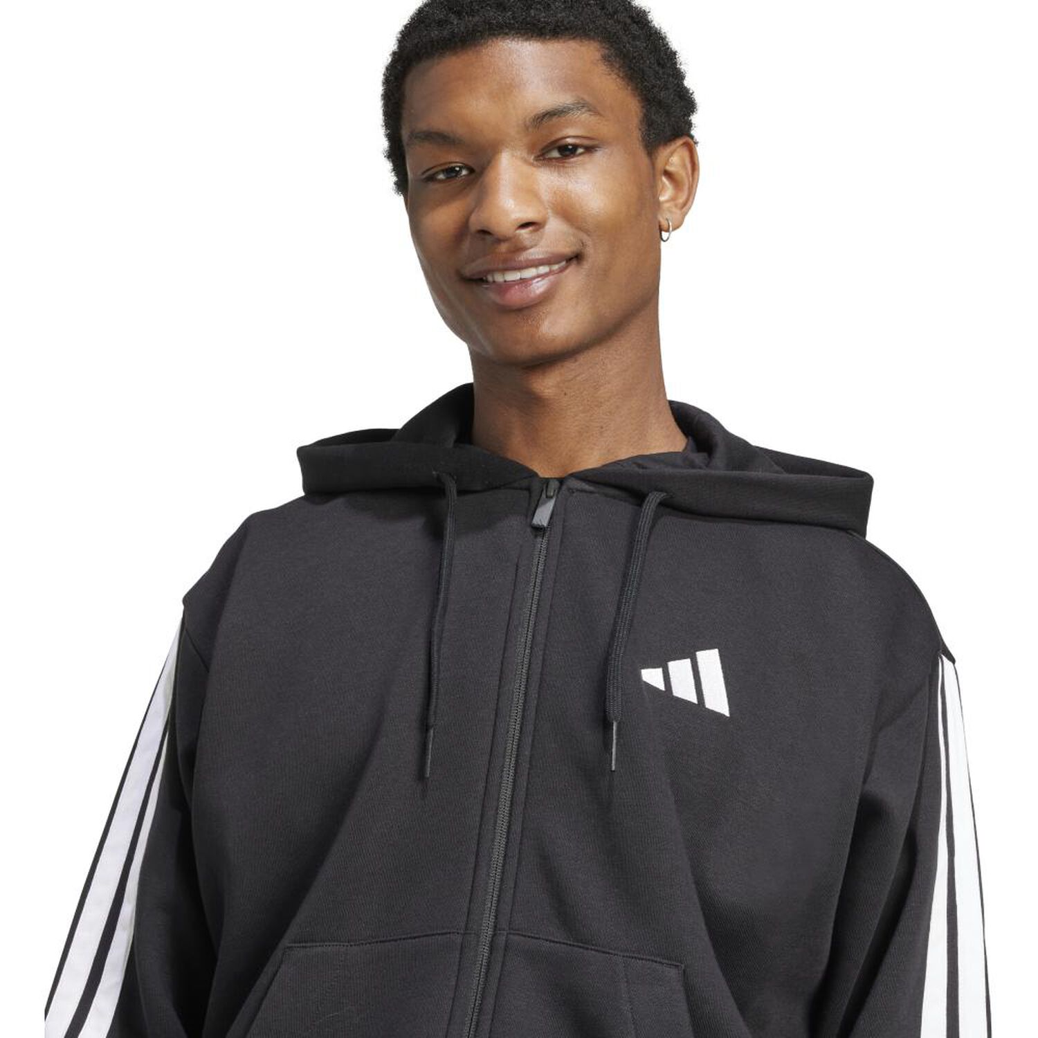Chaqueta Con Capucha Hombre Essentials Fleece 3 Bandas Adidas image number 4.0