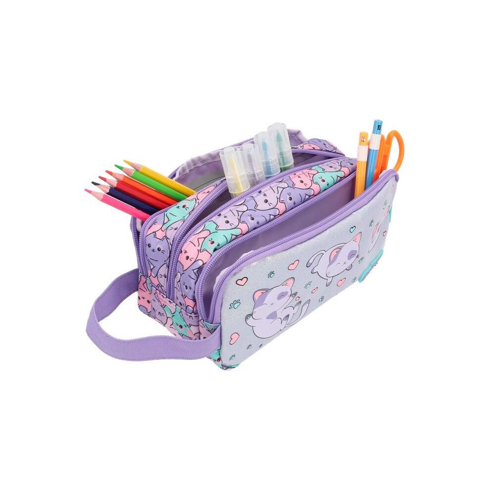 Estuche Xtrem University+ 6xt Gatos Lila image number 3.0