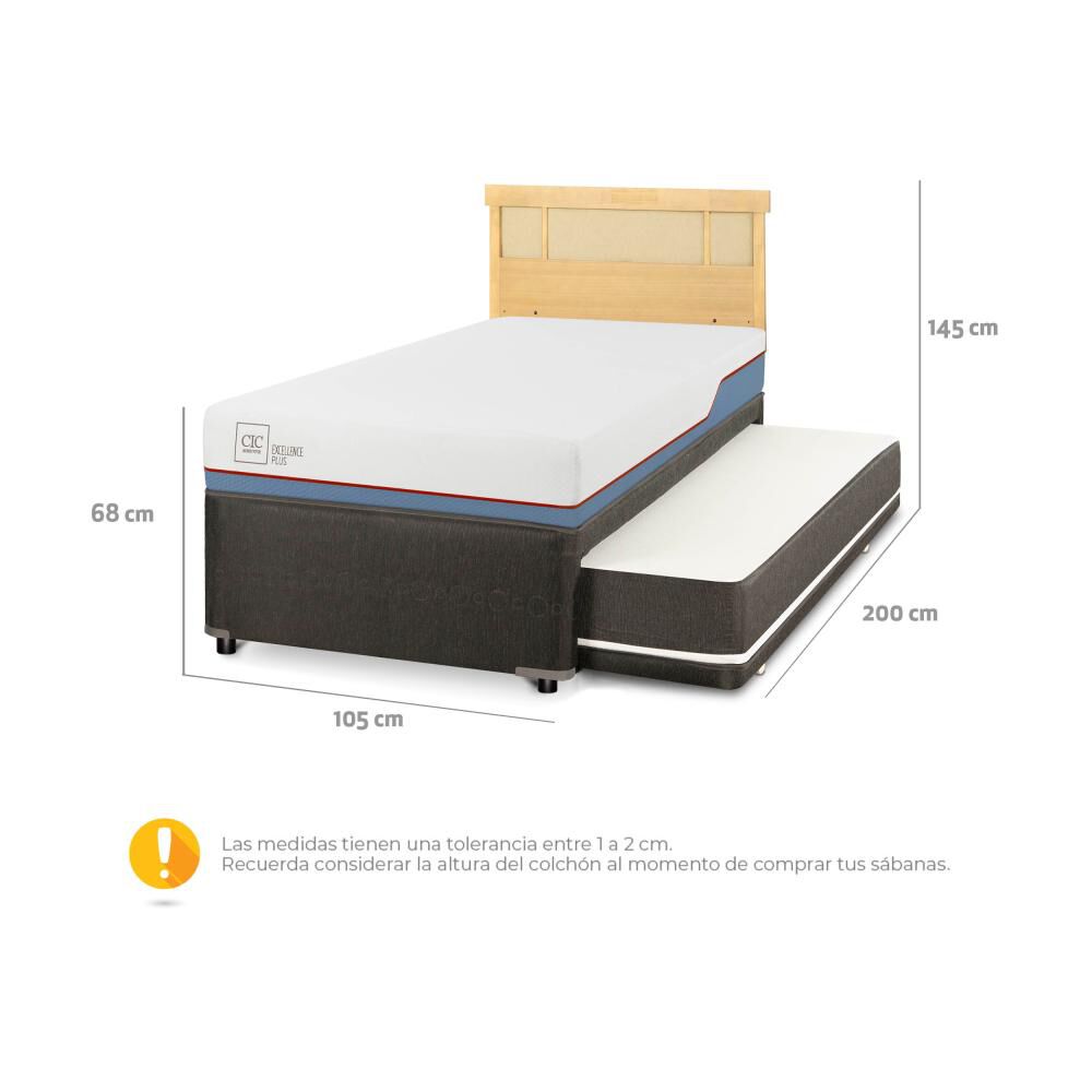 Cama Nido Cic Divan / 1.5 Plazas / Base Funcional + Respaldo image number 2.0