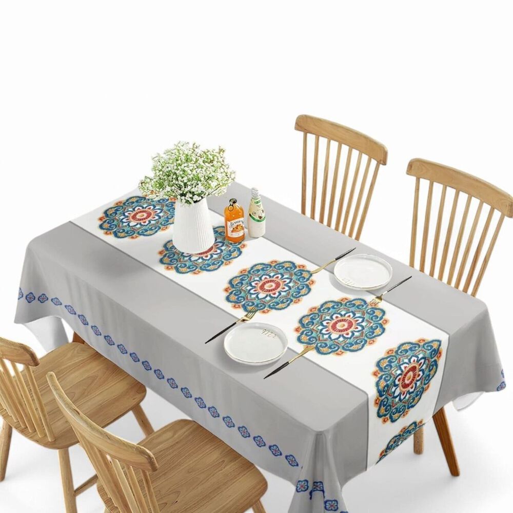 Mantel De Mesa Rectangular Impermeable Estampado Medida 140cm X 220cm image number 0.0
