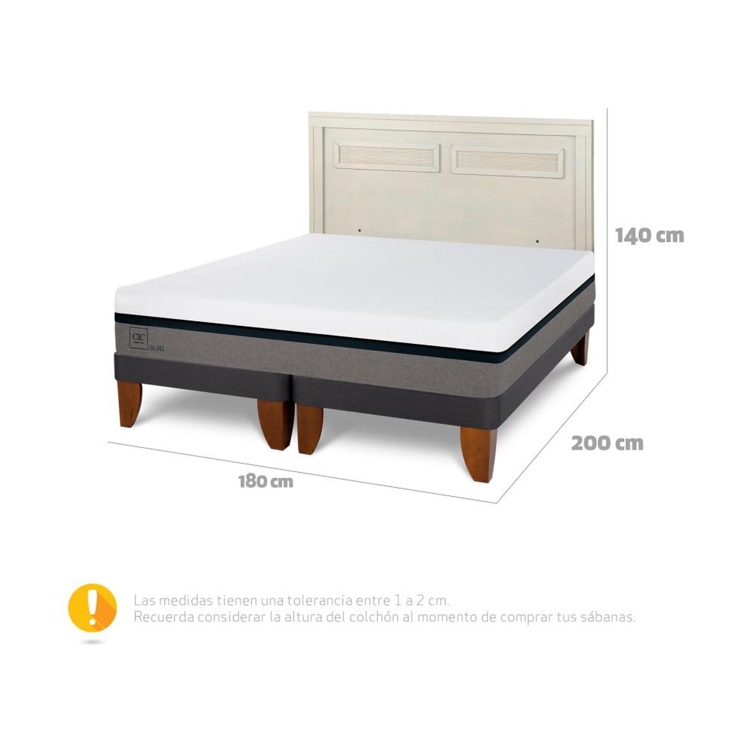 Cama Europea Cic Balance / King / Base Dividida + Respaldo image number 6.0