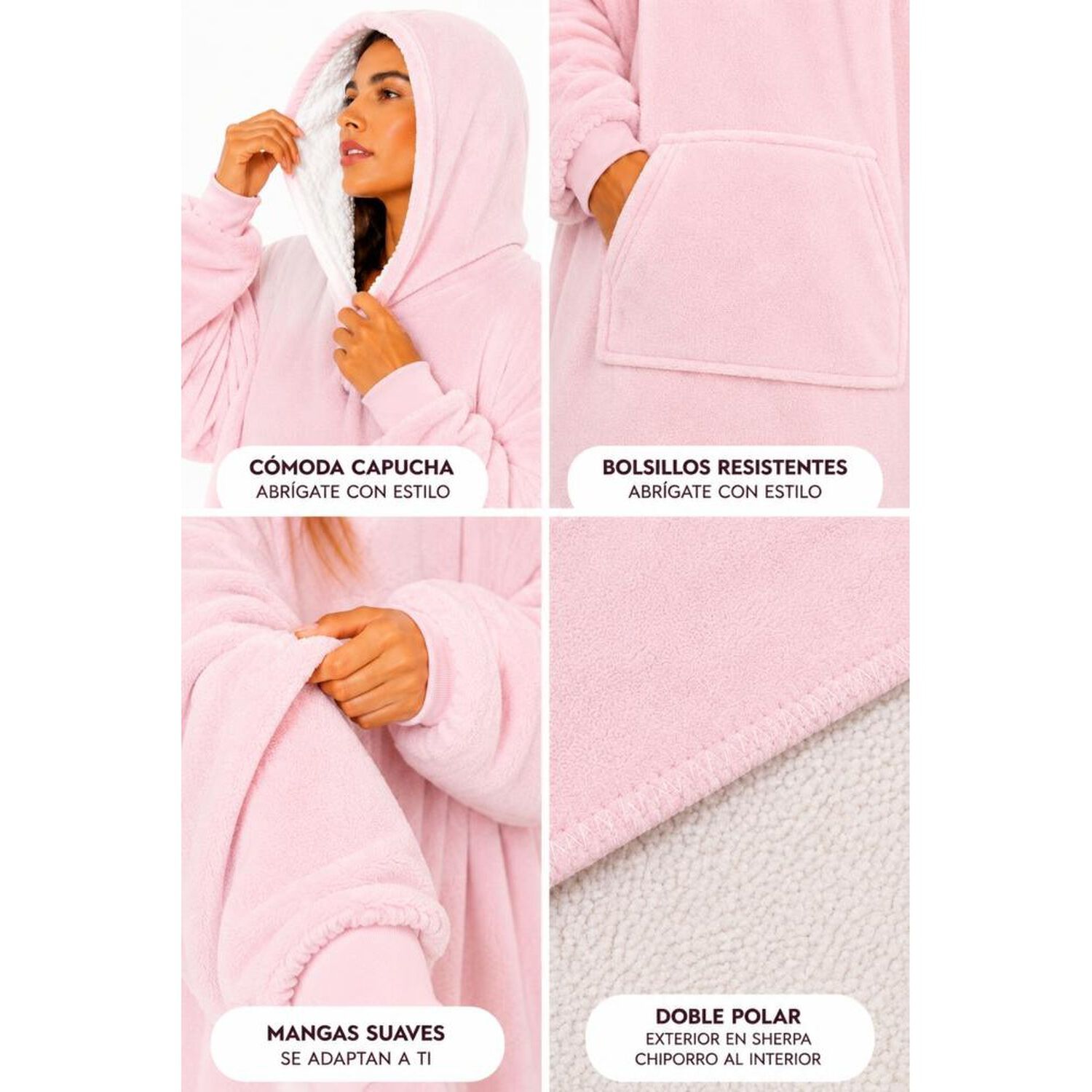 Poleron Felpa Capucha Manta Polar Invierno Unisex Talla Unic image number 68.0