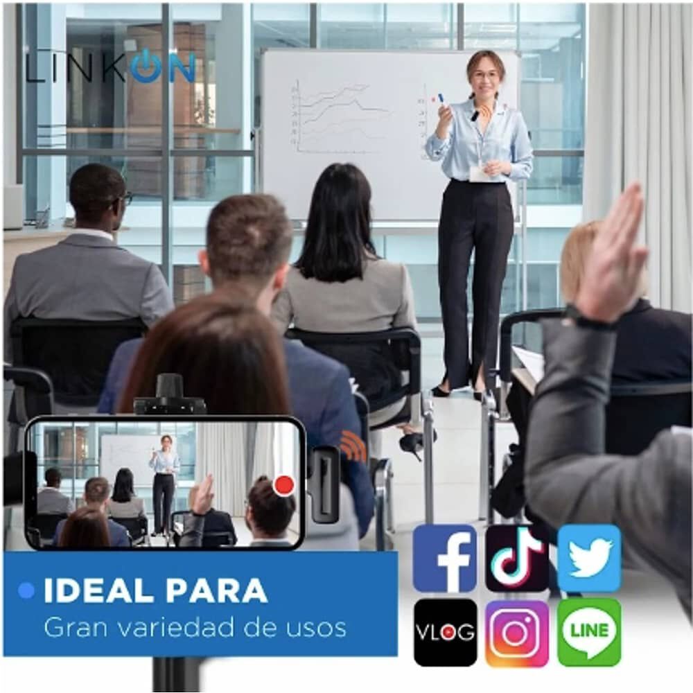 Microfono Inalambrico Solapa Lavalier Linkon Pro + Estuche Color Entrada Iphone image number 2.0