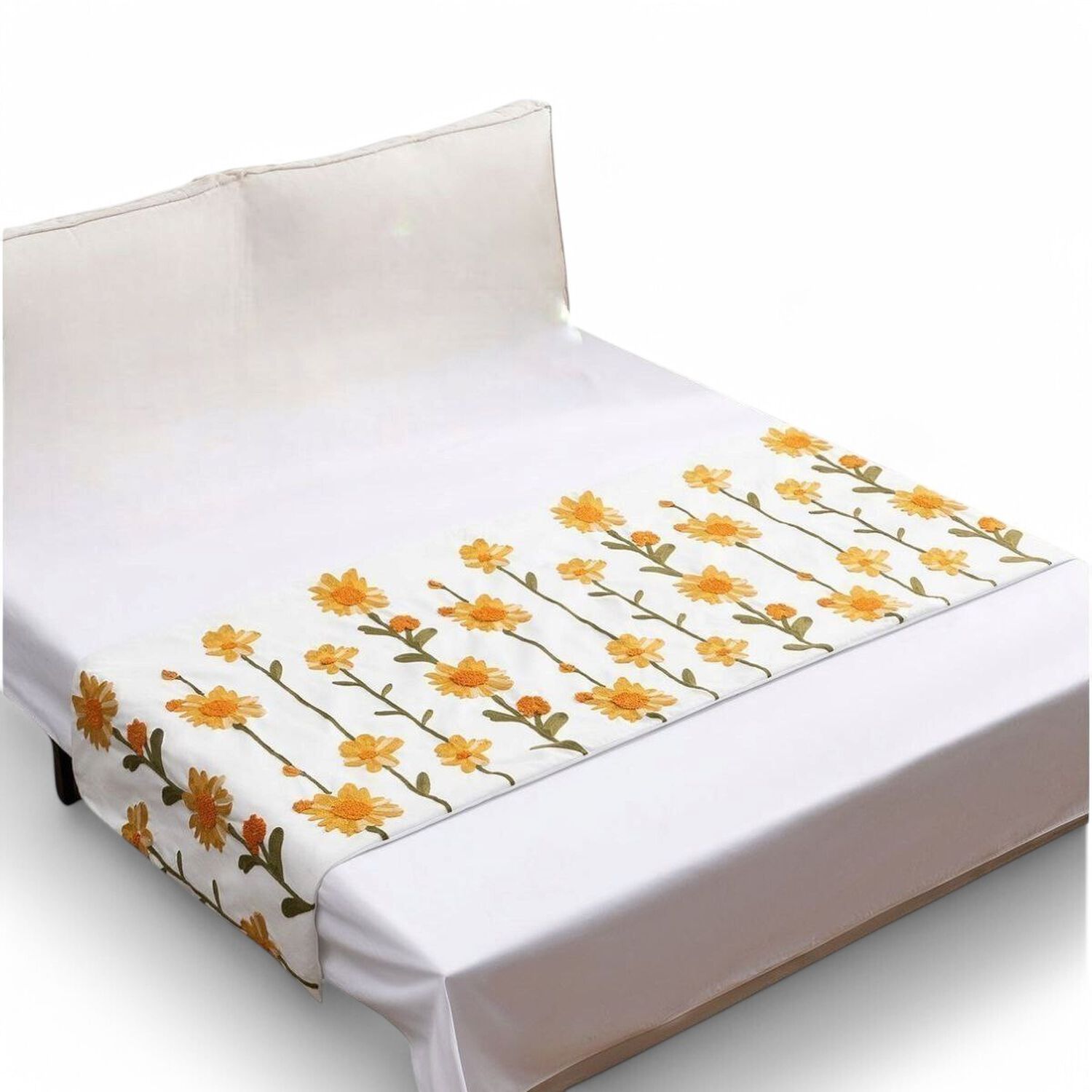  Piecera Pie De Cama Bordada 210cm X 70cm Para Cama De 2 Plazas O King - Pb3-9 image number 0.0