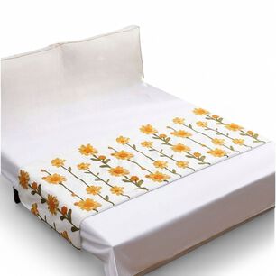  Piecera Pie De Cama Bordada 210cm X 70cm Para Cama De 2 Plazas O King - Pb3-9