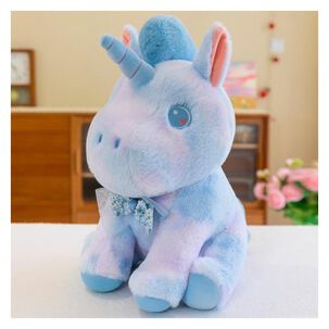 Juguete De Peluche Unicornio Pony Celeste 35cm Infantil