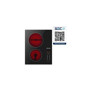 Encimera El&eacute;ctrica 2 Platos Fensa Vitrocer&aacute;mica Fev 2t Negra