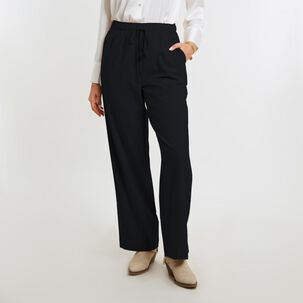 Pantalón Pretina Eláasticada Tiro Medio Palazzo Mujer Kimera