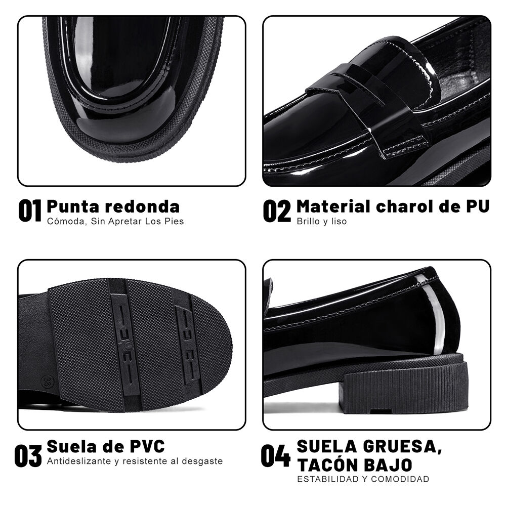 Mocasin Charol Vintage Mujer Weide Qiu370 image number 6.0